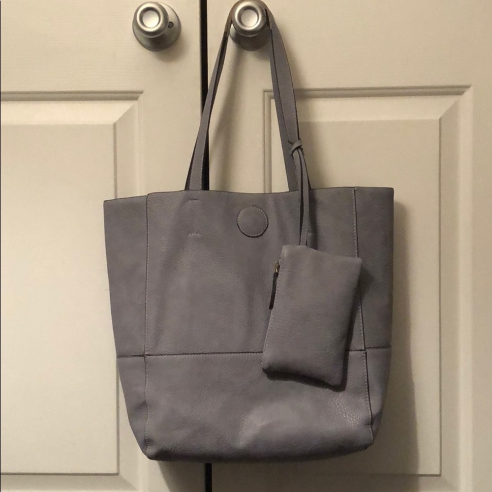 Joy Susan raw edge tote handbag w/ coin purse